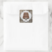 Chocolade Cake Couture Damask Square Bakery Label (Tas)