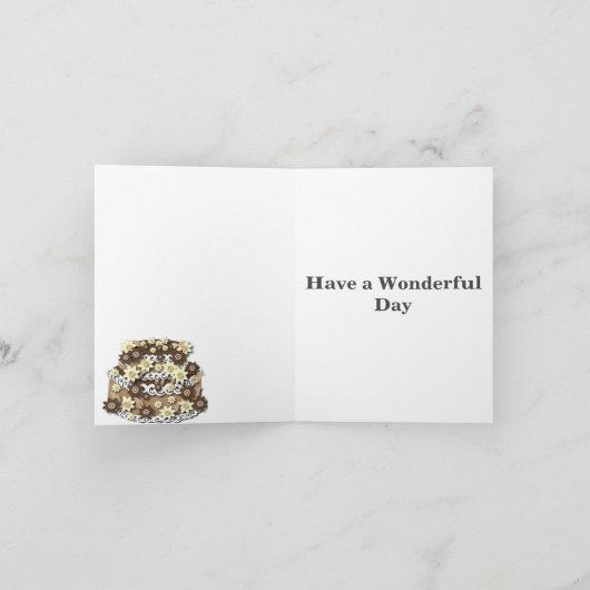 Chocolade Cake Editable Birthday Kaart (Binnen)