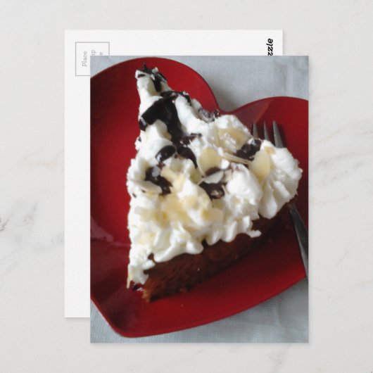 Chocolade Cake Heart Bord Briefkaart (Voorkant / Achterkant)