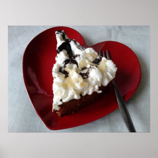 Chocolade Cake Heart Bord Poster (Voorkant)