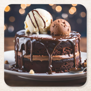 Chocolade Cake Kartonnen Onderzetters