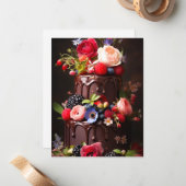 Chocolade Cake Notitiekaartje (Voorkant / Achterkant in situ)