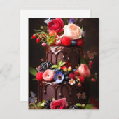 Chocolade Cake Notitiekaartje (Voorkant / Achterkant)