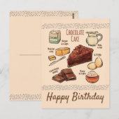 Chocolade Cake Recept Verjaardag Briefkaart (Voorkant / Achterkant)