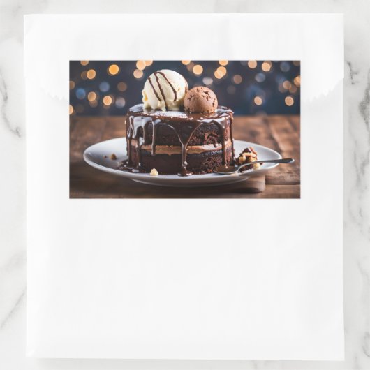 Chocolade Cake Rechthoekige Sticker (Tas)
