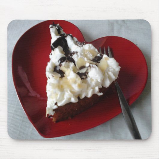 Chocolade Cake Red Heart Love Romantic Muismat (Voorkant)