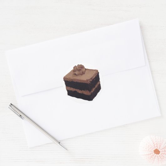 Chocolade Cake Ronde Sticker (Envelop)