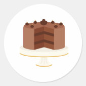 Chocolade Cake Ronde Sticker (Voorkant)
