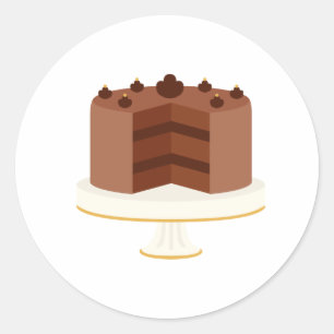 Chocolade Cake Ronde Sticker