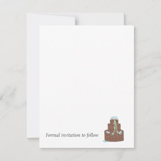 Chocolade Cake Save the Date (Achterkant)