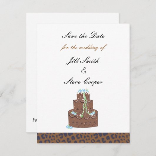 Chocolade Cake Save the Date (Voorkant / Achterkant)