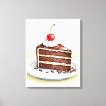 Chocolade Cake Stretched Canvas Muurkunst