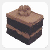 Chocolade Cake Vierkante Sticker (Voorkant)