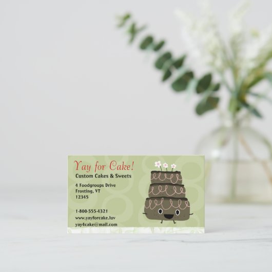 Chocolade Cake Visitekaartje (Staand voorkant)