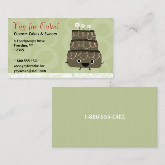 Chocolade Cake Visitekaartje (Voorkant / Achterkant)