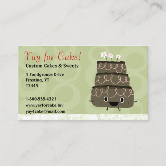 Chocolade Cake Visitekaartje (Voorkant)