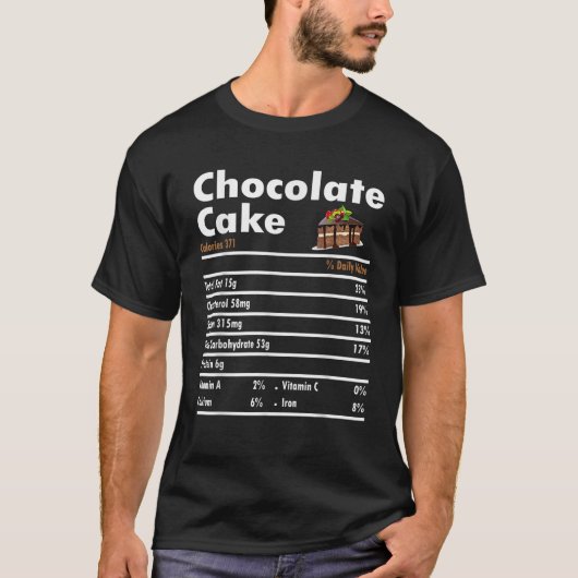 Chocolade Cake Voeding Feit Grappige Chocolade Cak T-shirt (Voorkant)