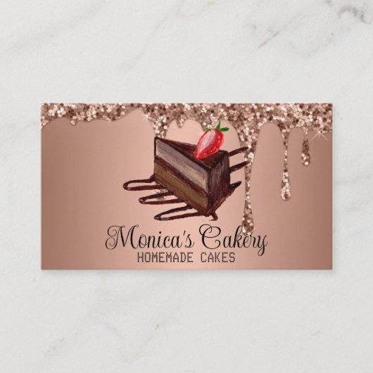 Chocolade Cakes Desserts Sweets Homemade Bakery Visitekaartje (Voorkant)