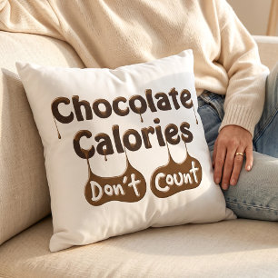 Chocolade Calorieën - Grappige Foodie Citaat Kussen