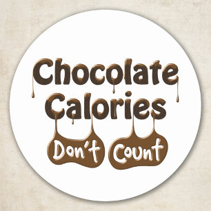 Chocolade Calories niet tellen Ronde Sticker