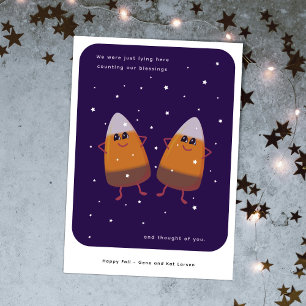 Chocolade Candy Corn Duo "CountingBlessings" Herfs Feestdagenkaart