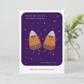 Chocolade Candy Corn Duo "CountingBlessings" Herfs Feestdagenkaart (Staand voorkant)