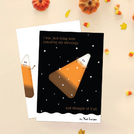Chocolade Candy Corn Gelukkig Herfst Vakantiekaart Feestdagenkaart