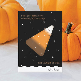 Chocolade Candy Corn Gelukkig Herfst Vakantiekaart Feestdagenkaart