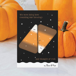 Chocolade Candy Corn Koppel Gelukkige Herfst Kaart