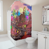 Chocolade Candyland douchegordijn (In situ)