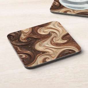 Chocolade Cappuccino Werveling Rijke Textuur Bier Onderzetter