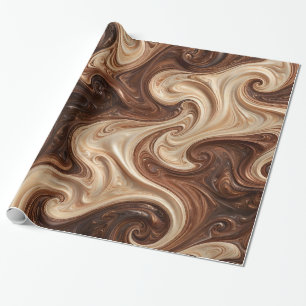 Chocolade Cappuccino Werveling Rijke Textuur Cadeaupapier
