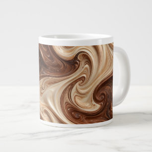 Chocolade Cappuccino Werveling Rijke Textuur Grote Koffiekop