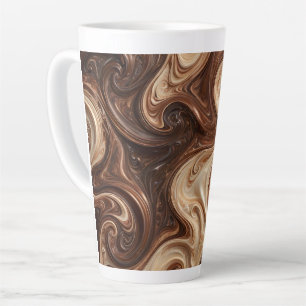 Chocolade Cappuccino Werveling Rijke Textuur Latte Mok