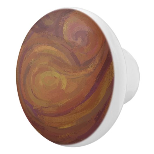 Chocolade Carmel Swirl Keramische Knop (Rechts)