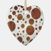 Chocolade Carmel Swirl Polka Dot Keramisch Ornament (Rechts)