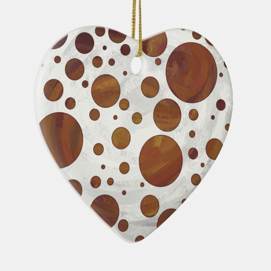 Chocolade Carmel Swirl Polka Dot Keramisch Ornament (Rechts)