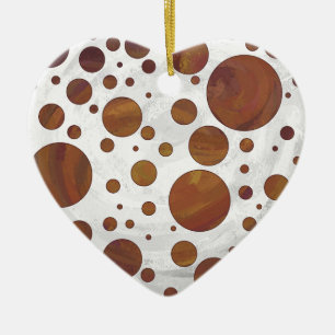 Chocolade Carmel Swirl Polka Dot Keramisch Ornament