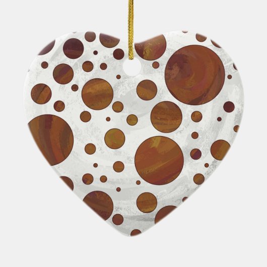 Chocolade Carmel Swirl Polka Dot Keramisch Ornament (Achterkant)