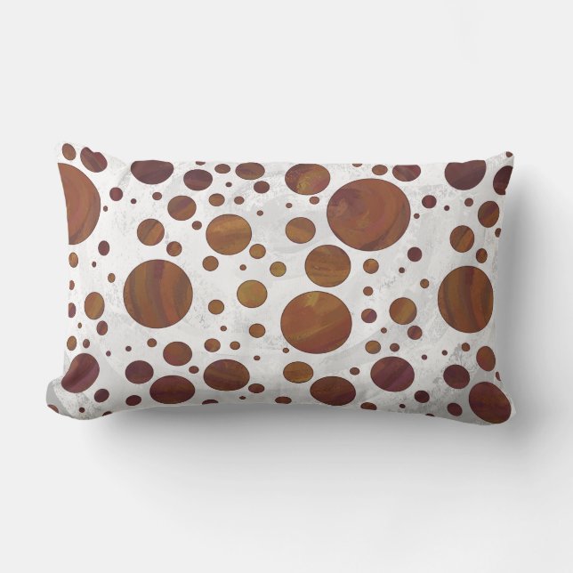 Chocolade Carmel Swirl Polka Dot Kussen (Voorkant)