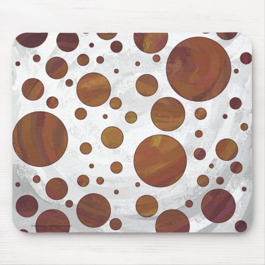 Chocolade Carmel Swirl Polka Dot Muismat (Voorkant)