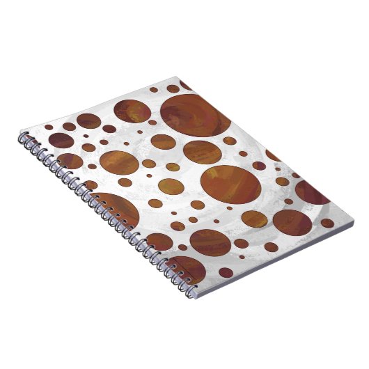 Chocolade Carmel Swirl Polka Dot Notitieboek (Rechterzijde)