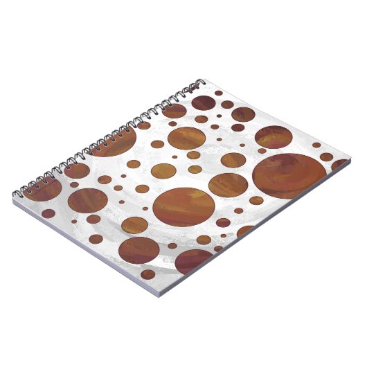 Chocolade Carmel Swirl Polka Dot Notitieboek (Linkerzijde)