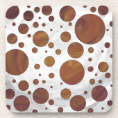 Chocolade Carmel Swirl Polka Dot Onderzetter (Voorkant)