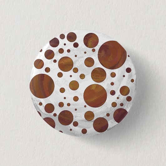 Chocolade Carmel Swirl Polka Dot Ronde Button 3,2 Cm (Voorkant)