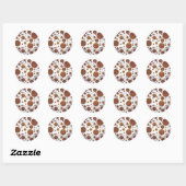 Chocolade Carmel Swirl Polka Dot Ronde Sticker (Vel)