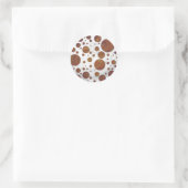 Chocolade Carmel Swirl Polka Dot Ronde Sticker (Tas)