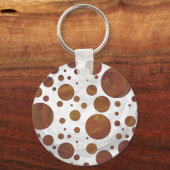 Chocolade Carmel Swirl Polka Dot Sleutelhanger (Voorkant)