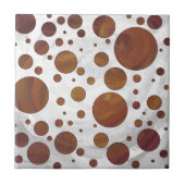 Chocolade Carmel Swirl Polka Dot Tegeltje (Voorkant)