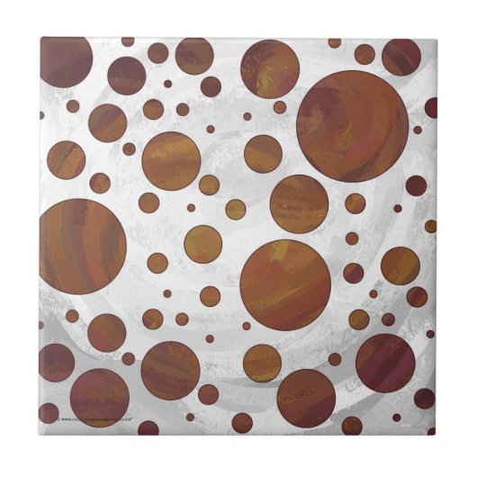 Chocolade Carmel Swirl Polka Dot Tegeltje (Voorkant)